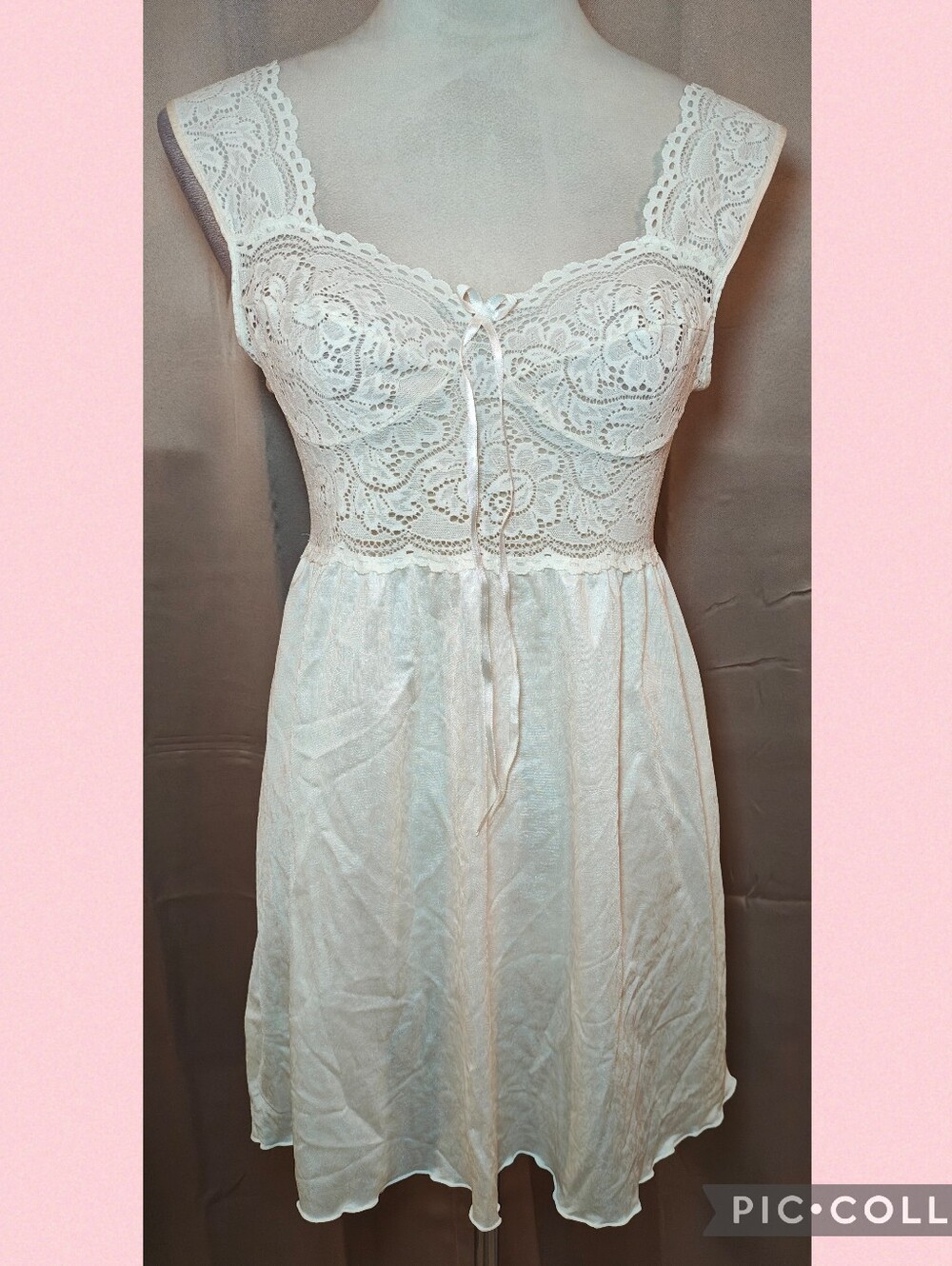 🤍🩷Vintage Illusion Coquette Angelcore Lace Nightgown🩷🤍